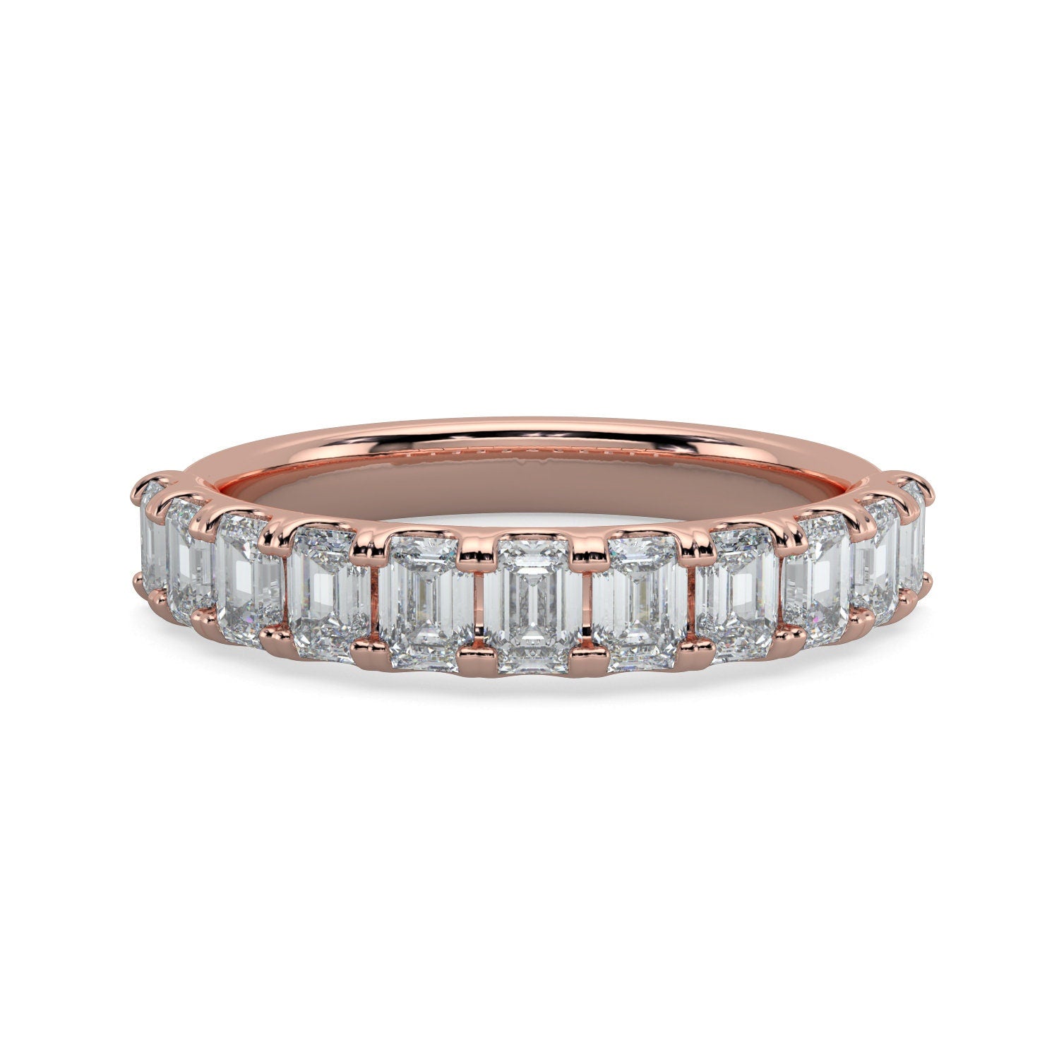 Natural 1.35CTTW Elongated Emerald Cut Diamond Wedding Ring / Band in 14k 18K White Yellow Rose Gold and Platinum. F Color and VS Clarity