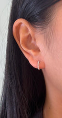 Natural Diamonds Huggies Earring in 14k White Yellow Rose Gold, 0.15CTTW, DEF Color and VS Clarity. Mini Small Hoop Huggies