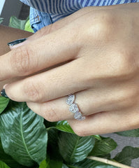 Natural Cushion, Pear, Heart, Marquise and Radiant Shape Diamonds Ring in 18K White Gold