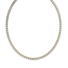 20 carats Diamond Tennis Chain Necklace in 14k 18K White Yellow Rose Gold. DEF Color and VVS VS Clarity Lab Grown Diamonds. 16" 17" 18"