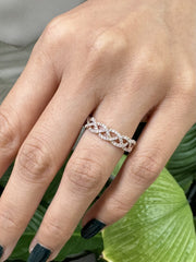 Eternity Band Unique Design with Natural Diamonds in 14k Rose Gold Orderable in White and Yellow gold