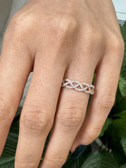 Eternity Band Unique Design with Natural Diamonds in 14k Rose Gold Orderable in White and Yellow gold