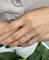 Eternity Band Unique Design with Natural Diamonds in 14k Rose Gold Orderable in White and Yellow gold