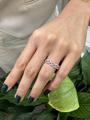 Eternity Band Unique Design with Natural Diamonds in 14k Rose Gold Orderable in White and Yellow gold