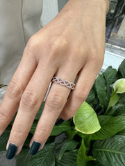 Eternity Band Unique Design with Natural Diamonds in 14k Rose Gold Orderable in White and Yellow gold