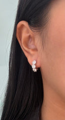 Huggie hoop earrings diamond in 18K Yellow and White Gold, 3.25 CTTW, D-E-F Color and VVS VS Clarity Lab Grown Diamonds. Large Diamonds
