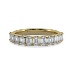 Natural 1.35CTTW Elongated Emerald Cut Diamond Wedding Ring / Band in 14k 18K White Yellow Rose Gold and Platinum. F Color and VS Clarity