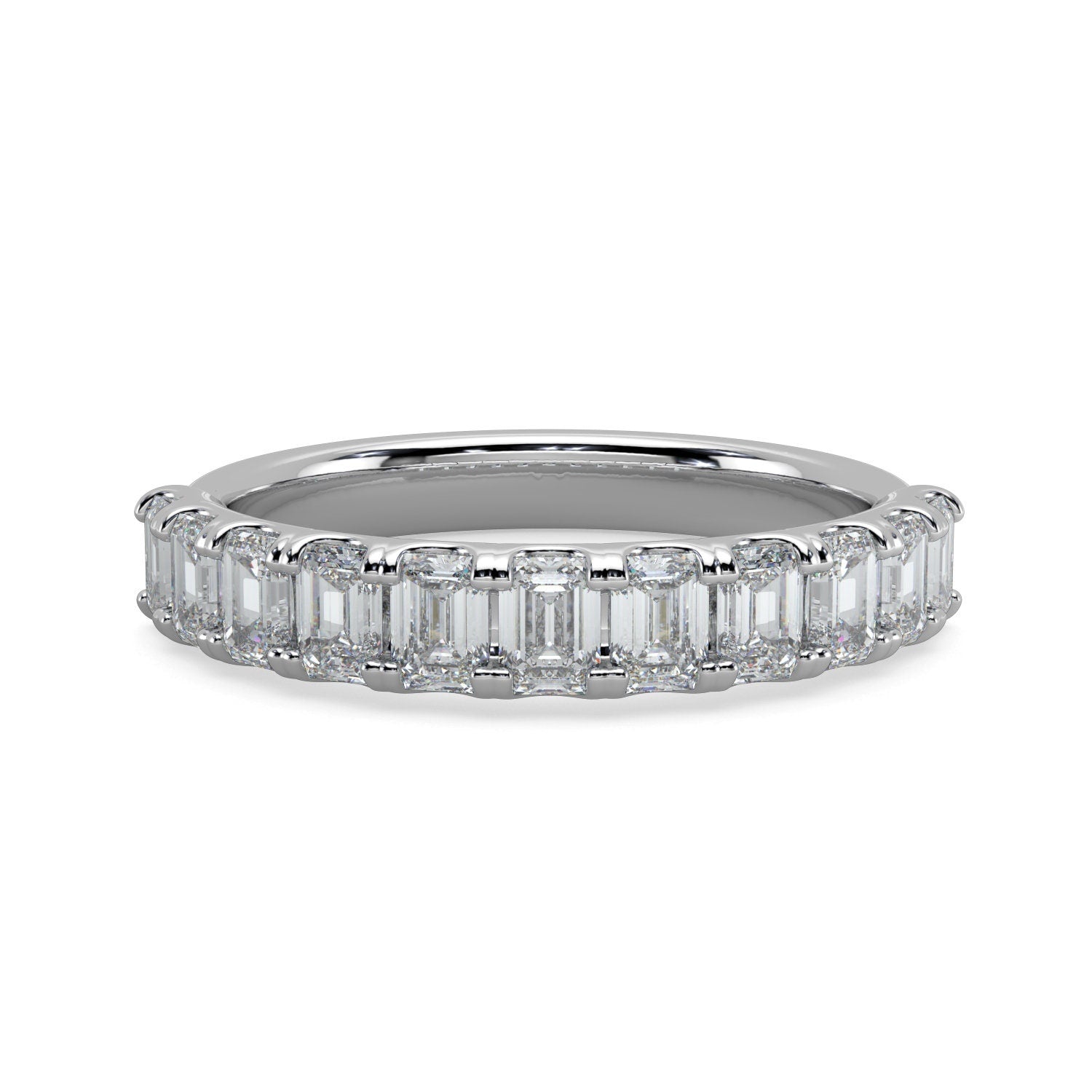 Natural 1.35CTTW Elongated Emerald Cut Diamond Wedding Ring / Band in 14k 18K White Yellow Rose Gold and Platinum. F Color and VS Clarity