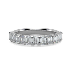 Natural 1.35CTTW Elongated Emerald Cut Diamond Wedding Ring / Band in 14k 18K White Yellow Rose Gold and Platinum. F Color and VS Clarity