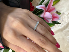 Anniversary bands for women 1 carat tw in 14k 18K White Yellow Rose Gold and Platinum. DEF Color and VVS VS Clarity with Lab Grown Diamonds