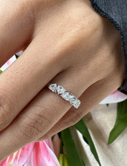 Heart Shape Natural Earth Diamond Ring in 18K White Gold, 1 cttw, DEF Color and VS Clarity. Statement Ring.