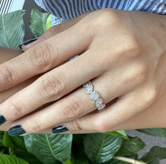 Natural Cushion, Pear, Heart, Marquise and Radiant Shape Diamonds Ring in 18K White Gold