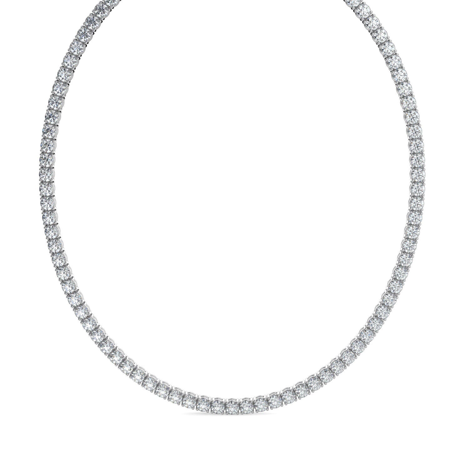20 carats Diamond Tennis Chain Necklace in 14k 18K White Yellow Rose Gold. DEF Color and VVS VS Clarity Lab Grown Diamonds. 16" 17" 18"