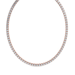 20 carats Diamond Tennis Chain Necklace in 14k 18K White Yellow Rose Gold. DEF Color and VVS VS Clarity Lab Grown Diamonds. 16" 17" 18"