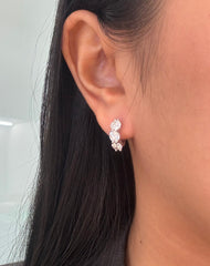 Huggie hoop earrings diamond in 18K Yellow and White Gold, 3.25 CTTW, D-E-F Color and VVS VS Clarity Lab Grown Diamonds. Large Diamonds