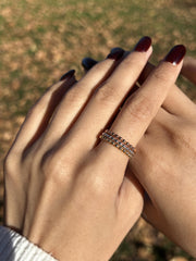 Solid Gold Ring 14K White Yellow Rose Gold. Simple, elegant design makes it suitable for both casual and formal wear. Stackable