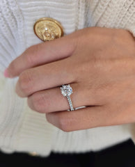 Round Cut 1ct 1.50ct 2.00ct 3.00ct Lab Grown Diamond Engagement Wedding Solitaire Ring in 14k 18k Platinum White Yellow Rose Gold.
