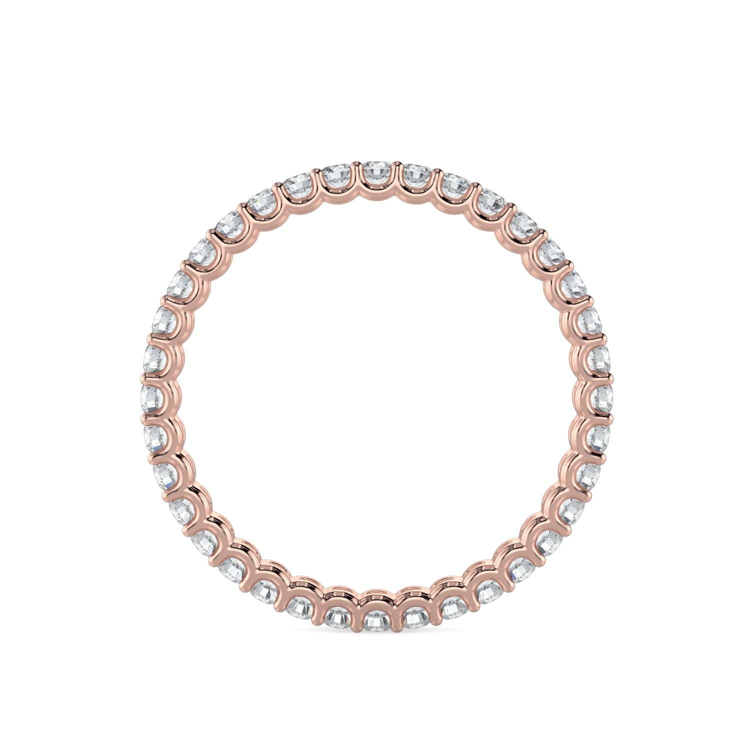 Natural Diamond Wedding Ring Eternity and Halfway Anniversary Promise Band 14K 18K White Yellow Rose Gold and Platinum Stackable and Thin.
