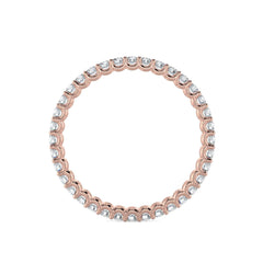 Natural Diamond Wedding Ring Eternity and Halfway Anniversary Promise Band 14K 18K White Yellow Rose Gold and Platinum Stackable and Thin.
