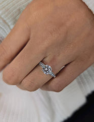 Round Cut 1ct 1.50ct 2.00ct 3.00ct Lab Grown Diamond Engagement Wedding Ring in 14k 18k Platinum White Yellow Rose Gold.