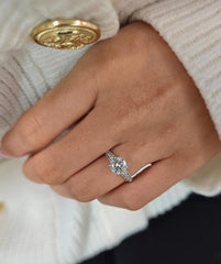 Round Cut 1ct 1.50ct 2.00ct 3.00ct Lab Grown Diamond Engagement Wedding Ring in 14k 18k Platinum White Yellow Rose Gold.