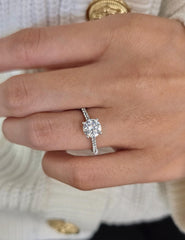 Round Cut 1ct 1.50ct 2.00ct 3.00ct Lab Grown Diamond Engagement Wedding Solitaire Ring in 14k 18k Platinum White Yellow Rose Gold.