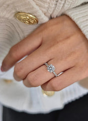 Round Cut 1ct 1.50ct 2.00ct 3.00ct Lab Grown Diamond Engagement Wedding Solitaire Ring in 14k 18k Platinum White Yellow Rose Gold.