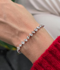 Luxurious 7cts Lab Grown Diamond Bracelet with Multi-Shaped Pear, Radiant, Oval, Marquise, and Round Diamonds, a dazzling masterpiece.