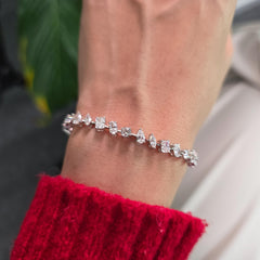 Luxurious 7cts Lab Grown Diamond Bracelet with Multi-Shaped Pear, Radiant, Oval, Marquise, and Round Diamonds, a dazzling masterpiece.