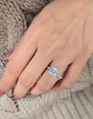 Cushion Cut 1ct 1.50ct 2.00ct 3.00ct Lab Grown Diamond Engagement Wedding Ring in 14k 18k Platinum White Yellow Rose Gold.