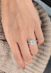 Cushion Cut 1ct 1.50ct 2.00ct 3.00ct Lab Grown Diamond Engagement Wedding Ring in 14k 18k Platinum White Yellow Rose Gold.