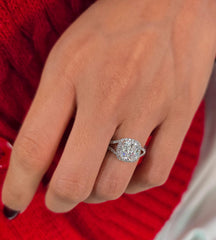 Cushion Cut 1ct 1.50ct 2.00ct 3.00ct Lab Grown Diamond Engagement Wedding Ring in 14k 18k Platinum White Yellow Rose Gold.