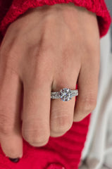 Round Cut 1ct 1.50ct 2.00ct 3.00ct Lab Grown Diamond Engagement Wedding Ring in 14k 18k Platinum White Yellow Rose Gold.