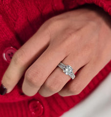 Round Cut 1ct 1.50ct 2.00ct 3.00ct Lab Grown Diamond Engagement Wedding Ring in 14k 18k Platinum White Yellow Rose Gold.