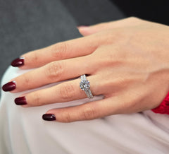 Round Cut 1ct 1.50ct 2.00ct 3.00ct Lab Grown Diamond Engagement Wedding Ring in 14k 18k Platinum White Yellow Rose Gold.