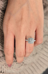 Round Cut 1ct 1.50ct 2.00ct 3.00ct Lab Grown Diamond Engagement Wedding Ring in 14k 18k Platinum White Yellow Rose Gold.