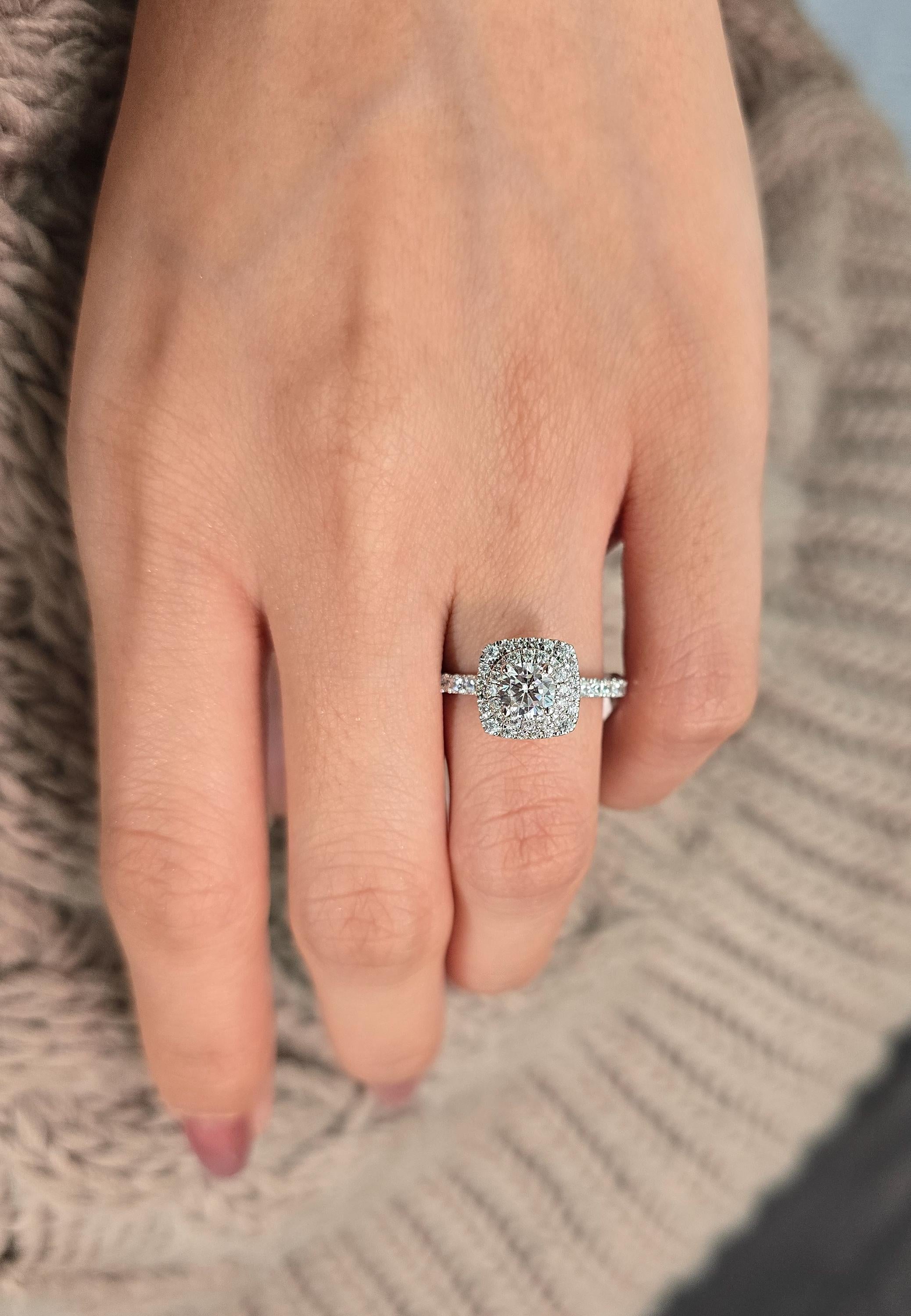 Round Cut 1ct 1.50ct 2.00ct 3.00ct Lab Grown Diamond Engagement Wedding Ring in 14k 18k Platinum White Yellow Rose Gold.