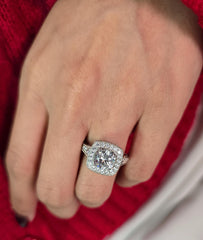 Round Cut 1ct 1.50ct 2.00ct 3.00ct Lab Grown Diamond Engagement Wedding Ring in 14k 18k Platinum White Yellow Rose Gold.