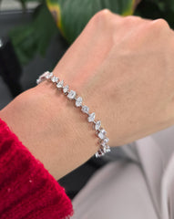 Luxurious 7cts Lab Grown Diamond Bracelet with Multi-Shaped Pear, Radiant, Oval, Marquise, and Round Diamonds, a dazzling masterpiece.