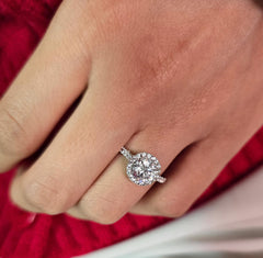 Round Cut 1ct 1.50ct 2.00ct 3.00ct Lab Grown Diamond Engagement Wedding Ring in 14k 18k Platinum White Yellow Rose Gold.