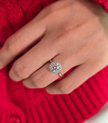 Round Cut 1ct 1.50ct 2.00ct 3.00ct Lab Grown Diamond Engagement Wedding Ring in 14k 18k Platinum White Yellow Rose Gold.