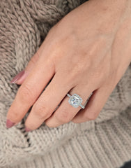 Cushion Cut 1ct 1.50ct 2.00ct 3.00ct Lab Grown Diamond Engagement Wedding Ring in 14k 18k Platinum White Yellow Rose Gold.