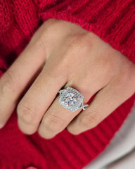 Cushion Cut 1ct 1.50ct 2.00ct 3.00ct Lab Grown Diamond Engagement Wedding Ring in 14k 18k Platinum White Yellow Rose Gold.