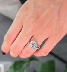 Cushion Cut 1ct 1.50ct 2.00ct 3.00ct Lab Grown Diamond Engagement Wedding Ring in 14k 18k Platinum White Yellow Rose Gold.