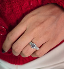 Round Cut 1ct 1.50ct 2.00ct 3.00ct Lab Grown Diamond Engagement Wedding Ring in 14k 18k Platinum White Yellow Rose Gold.