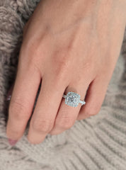 Round Cut 1ct 1.50ct 2.00ct 3.00ct Lab Grown Diamond Engagement Wedding Ring in 14k 18k Platinum White Yellow Rose Gold.