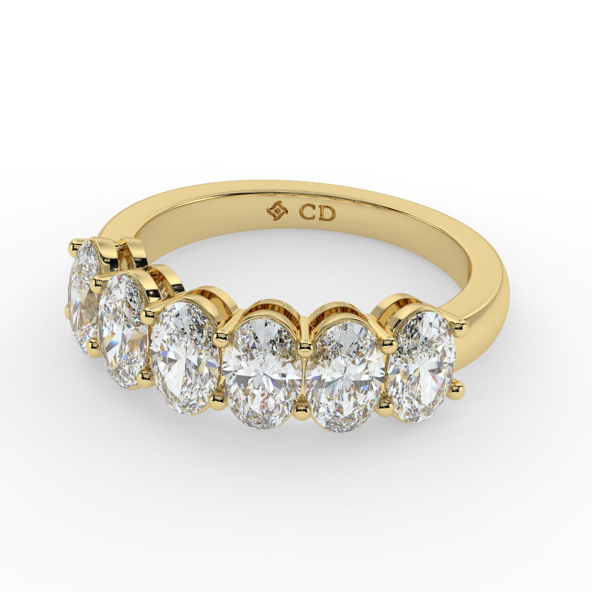 Custom Yellow Gold Oval Ring with Lab-Grown Diamonds (3.00 CT Total)