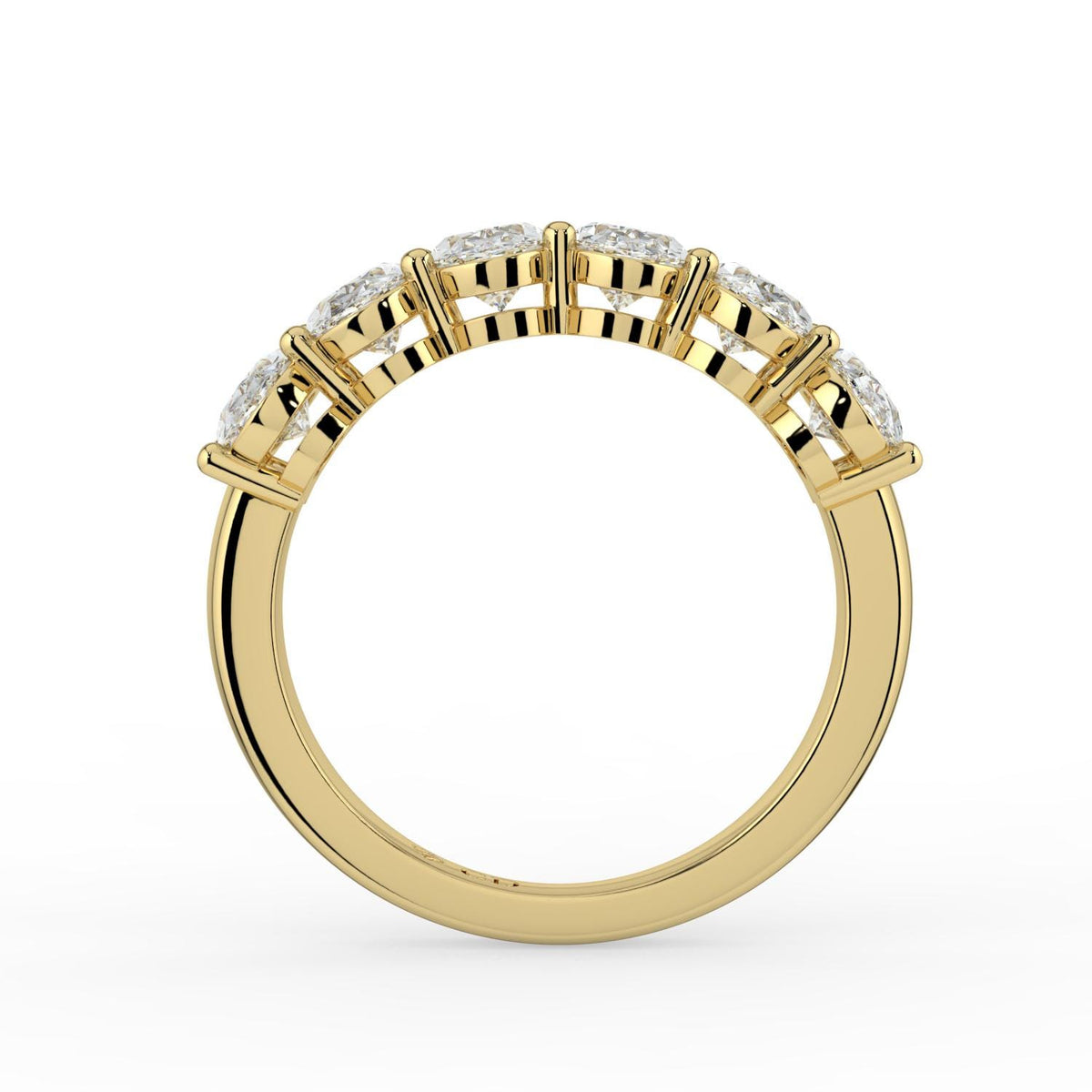 Custom Yellow Gold Oval Ring with Lab-Grown Diamonds (3.00 CT Total)