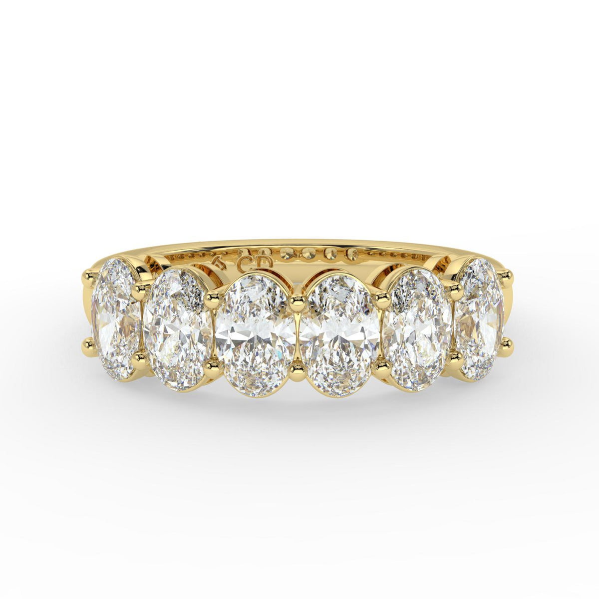 Custom Yellow Gold Oval Ring with Lab-Grown Diamonds (3.00 CT Total)