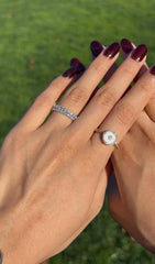 14K-18K White Yellow Rose and Platinum Gold Diamond Half Eternity Ring 0.68 CTW Dainty Band Natural Diamonds